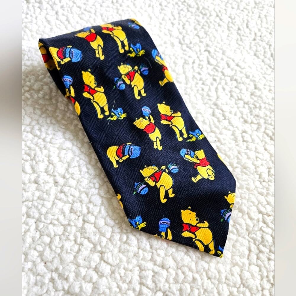 Disney Neck Tie Mens Classic Length Winnie‎ The Pooh Bees Honey Bear Cartoon